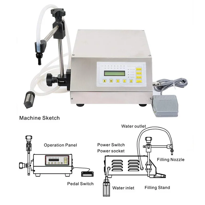 Electrical Liquid Filling Machine Digital Control Pump Mini Portable LCD Display 110V 220V Automatic Water Milk Perfume Filler  (9)