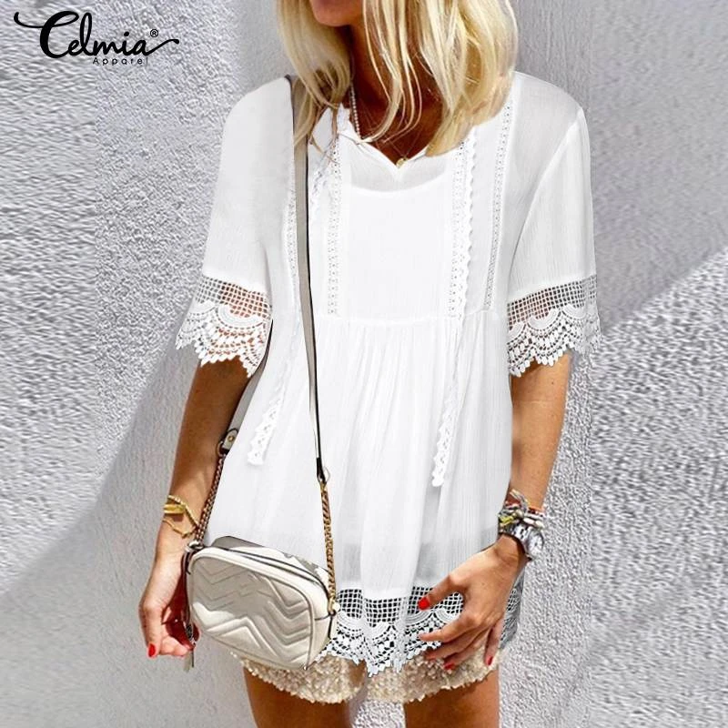 white lace tunic plus size