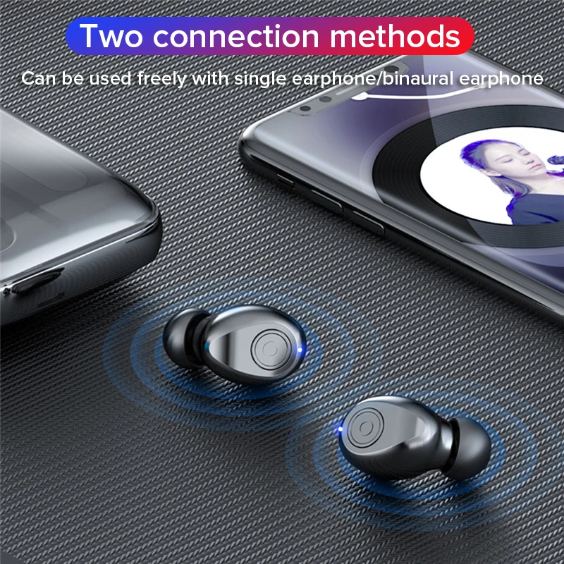 TWS наушники Bluetooth 5,0 бинауральные наушники IPX7 водонепроницаемые 5D стерео басы Спортивные Беспроводные наушники с зарядкой для телефона