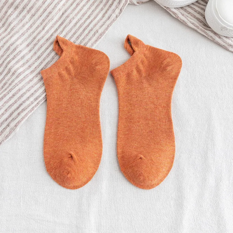 Женские носки, 1 пара, лето, новые модные милые носки до лодыжки для девочек, хлопок, цветные, новинка, женские модные милые носки для девушек - Цвет: Оранжевый