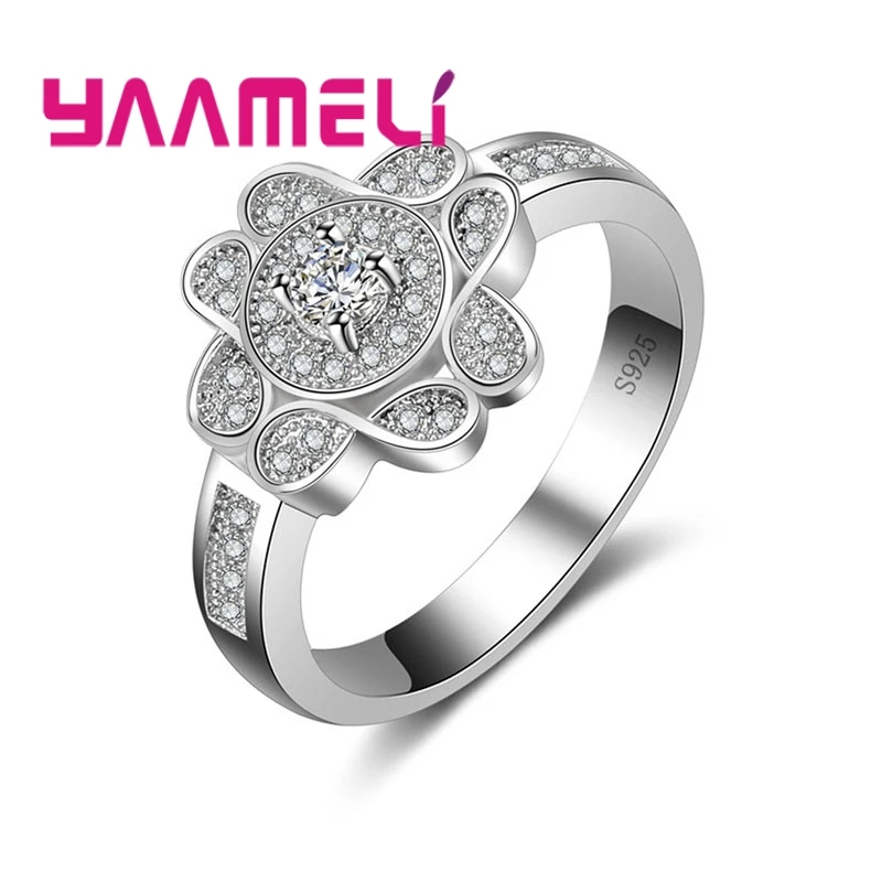 Hot Sale 100% 925 Sterling Silver Cubic Zirconia Wedding Jewelry Acessory Women Fashion Popular Size 6 7 8 9 Rings | Украшения и