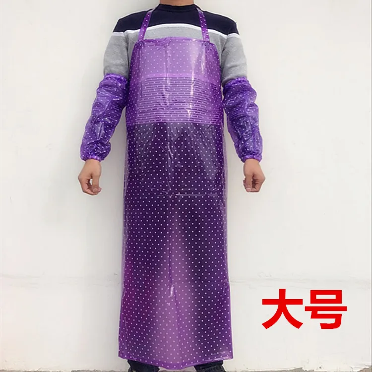 Waterproof transparent apron thickening kitchen canteen aquatic factory female simple long and durable pvc aprons