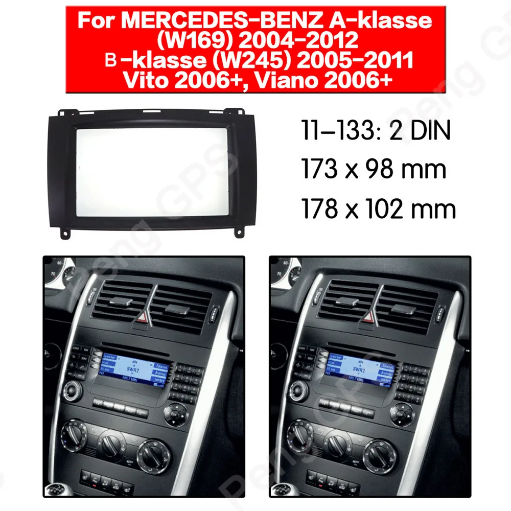 

2 DIN Car Radio stereo Fitting installation adapter fascia For BENZ A-Klasse(W169) 2004-2012 B-Klasse(W245) 2005-2011 frame