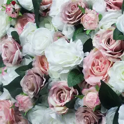 SPR Новый дизайн 10 шт./лот настольная дорожка цветок стены панель свадебный фон искусственные розы гортензии цветочные композиции