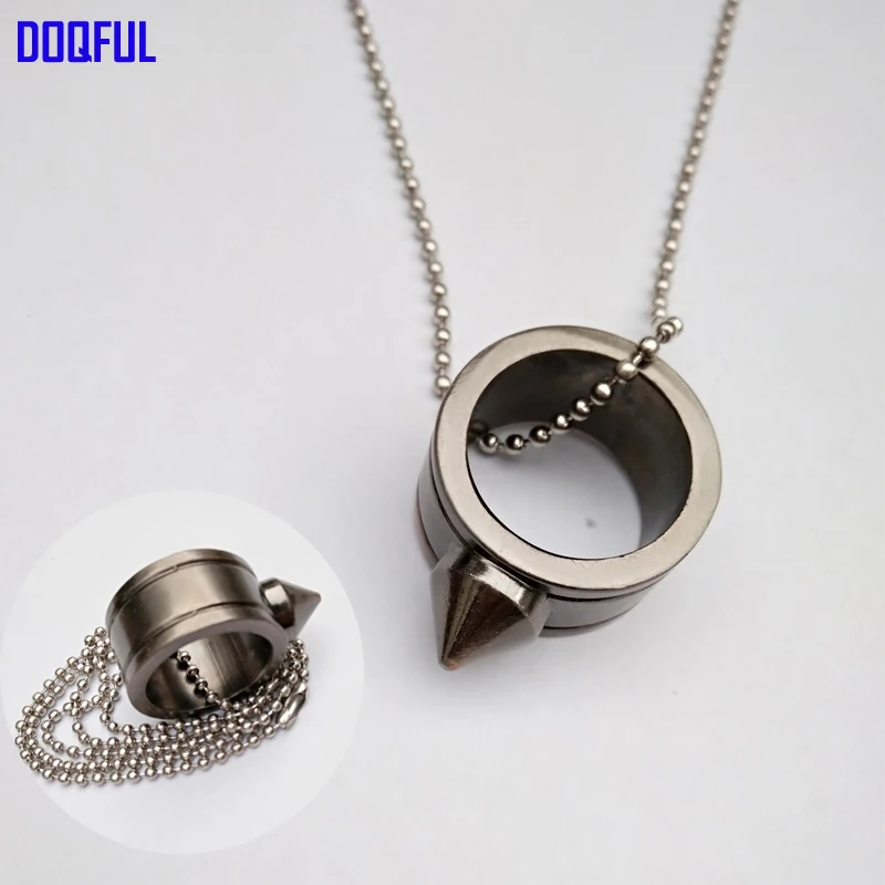 100pcs/lot Protective Ornaments Tactical Finger Ring Bead Chain EDC Self Defense Weapons Fashion Necklace Wholesale