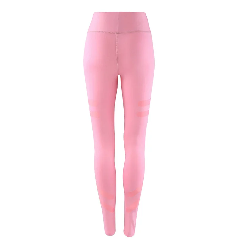Детектор, женские штаны для йоги, с принтом, кремния, высокая эластичность, быстросохнущие штаны для фитнеса, женские штаны для бега, спортивные Леггинсы - Цвет: Pink