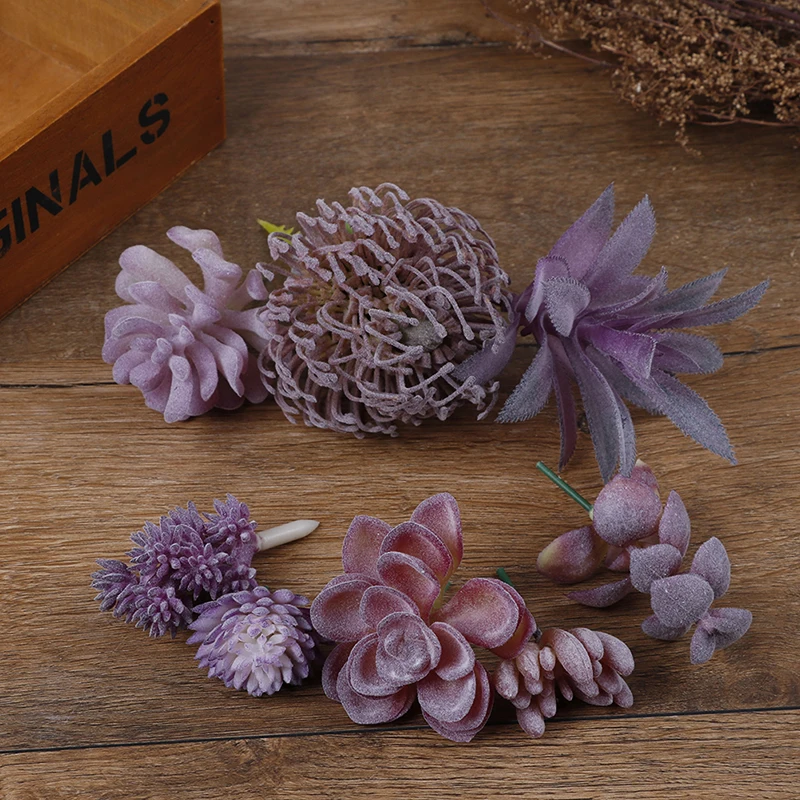 

Artificial Succulent Landscape Lotus Flower Arrangement Christmas Wedding Party Supplies Fake Plants Home Garden Decoration