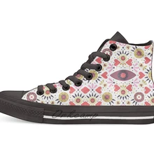 Милая народная Повседневная Высокая холщовая обувь кеды для дропшиппинг