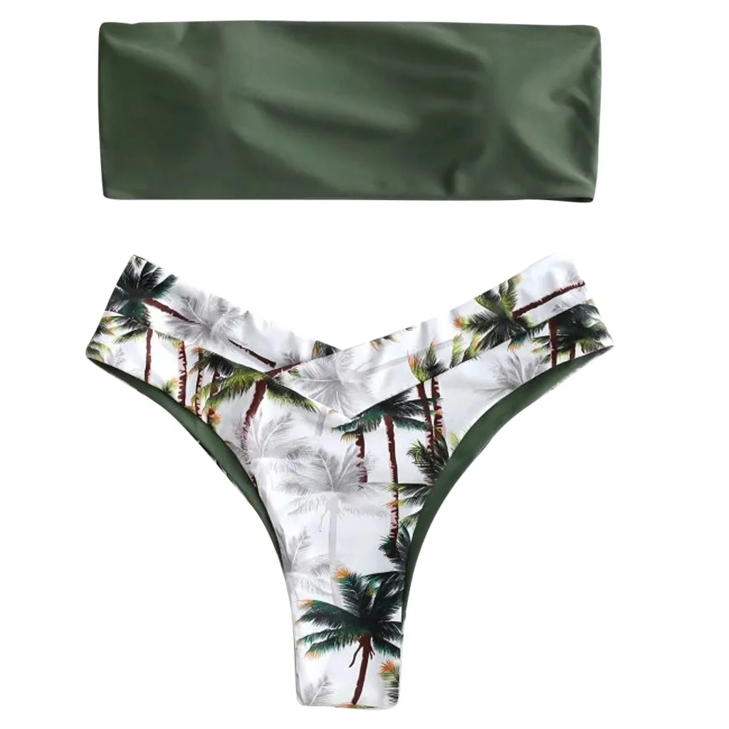 Jaycosin гламурный Специальный стиль для женщин с принтом кокосовой пальмы женский летний бюстгальтер костюм купальник