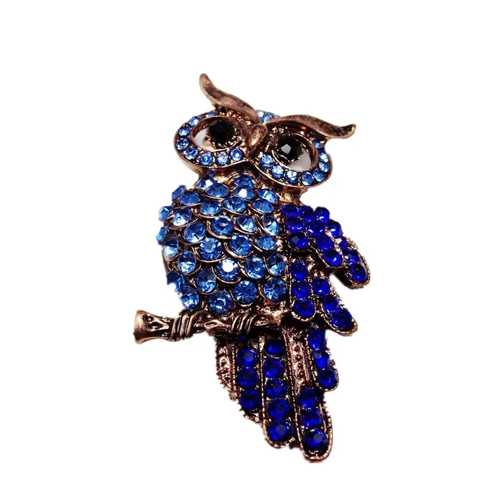 

New Vintage Rhinestone Animal Brooch Pins Cute Owl Brooches Women Men Dress Clothes Suit Corsage Wedding Party Jewelry Gift