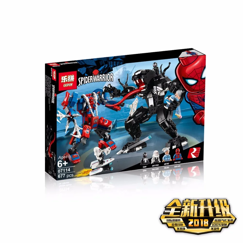 LegoINGly Super Heroe Spiderman Mech Venom Mecha Building model Set Toys Compatible Marvel Spiderman LegoINGly Super Heroe Spiderman Mech Venom Mecha Building model Set Toys Compatible Marvel Spiderman