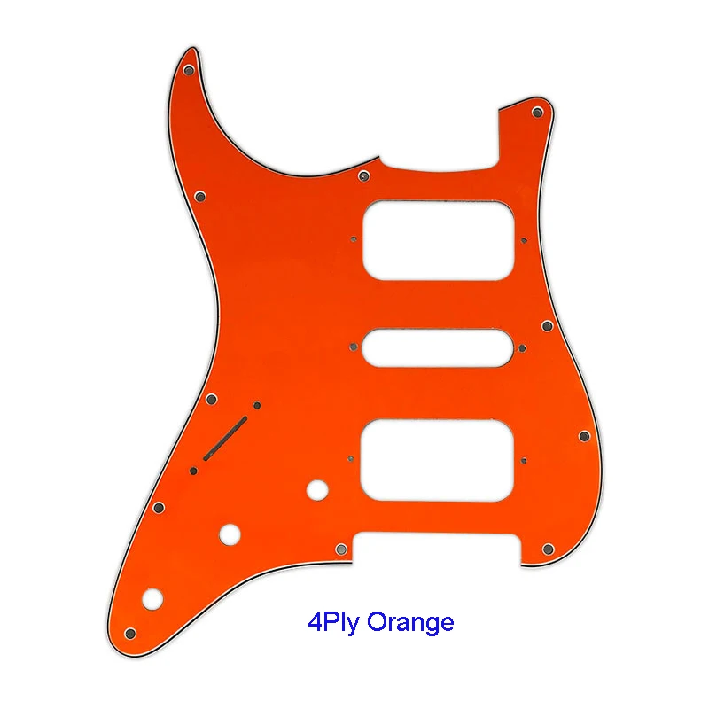 4Ply orange Гитарные части-для левшей США \ Мехико Fd Strat 11 винтовых отверстий HSH два хамбакера Один St гитара накладки царапины пластины - Цвет: 4Ply orange