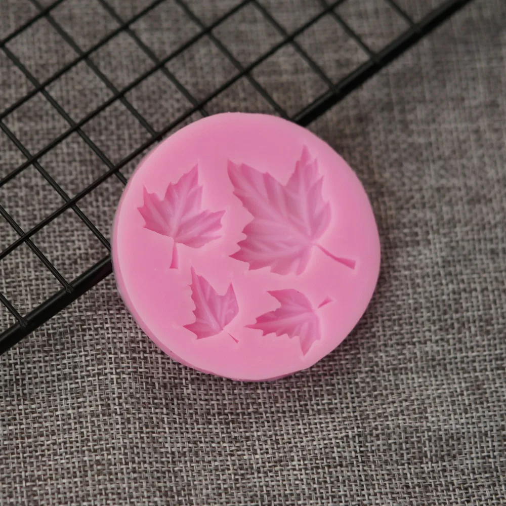Leaf Shape 3D Silicone Mold Maple Fondant Cake Decorating Tools Cupcake Paste Molds Kitchen
