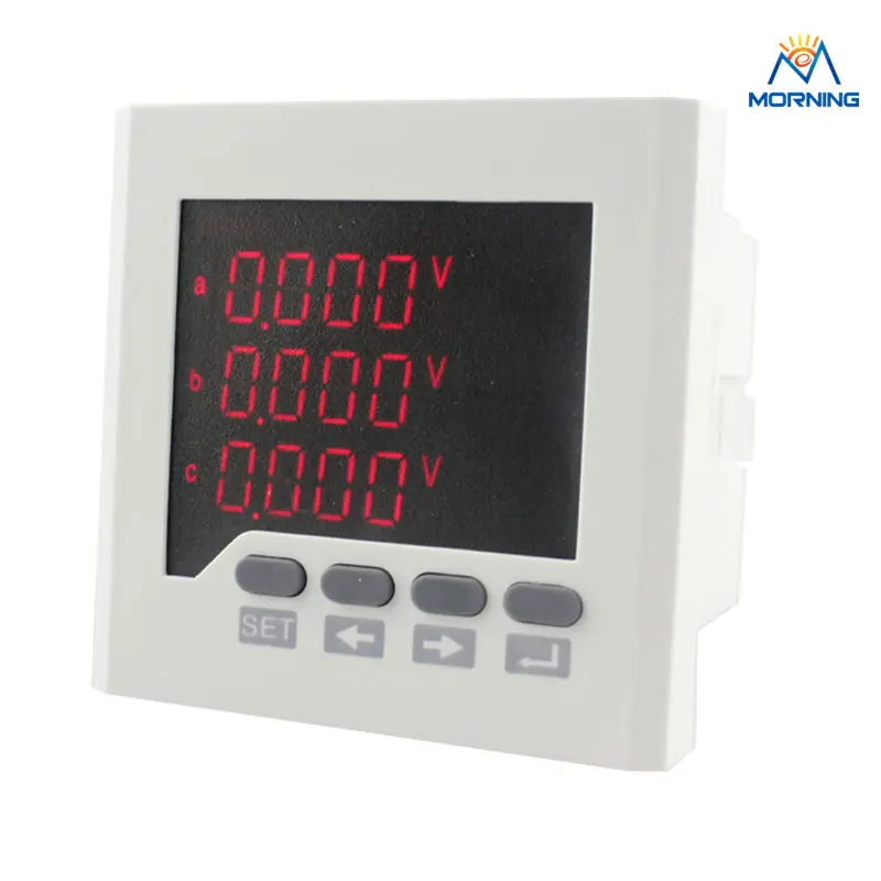 

3D7 panel size 80*80mm ammeter voltmeter ac led three phase digital multimeter for industrial usage AC/DC 85V~265V