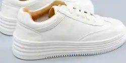 Горячая Распродажа 2018 Новинка осени корейской версии толстый белые туфли