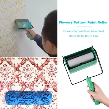 

5 inch Flowers Pattern Paint Roller Wall Decoration Roller Art Brush Tool