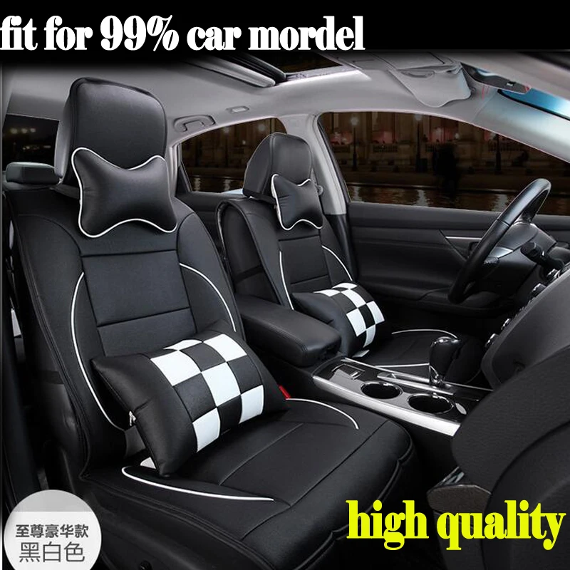 Luxury Leather PU leather Car Seat Covers Car 5 Seat Protection Cover