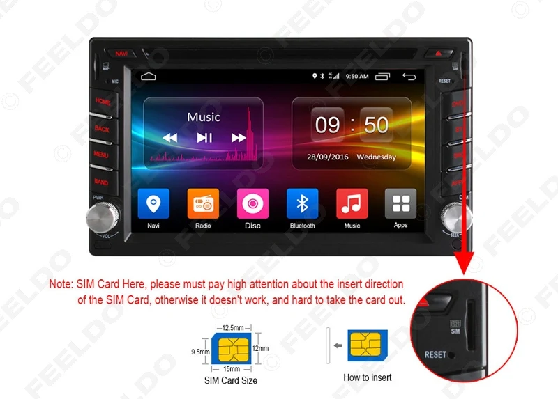 Excellent FEELDO 6.2" Universal Android 6.0 (64bit) Quad Core 2G/16G/4G Car Media Player With GPS Navi Radio For Nissan/Hyundai 2DIN ISO 19 Excellent FEELDO 6.2" Universal Android 6.0 (64bit) Quad Core 2G/16G/4G Car Media Player With GPS Navi Radio For Nissan/Hyundai 2DIN ISO 19