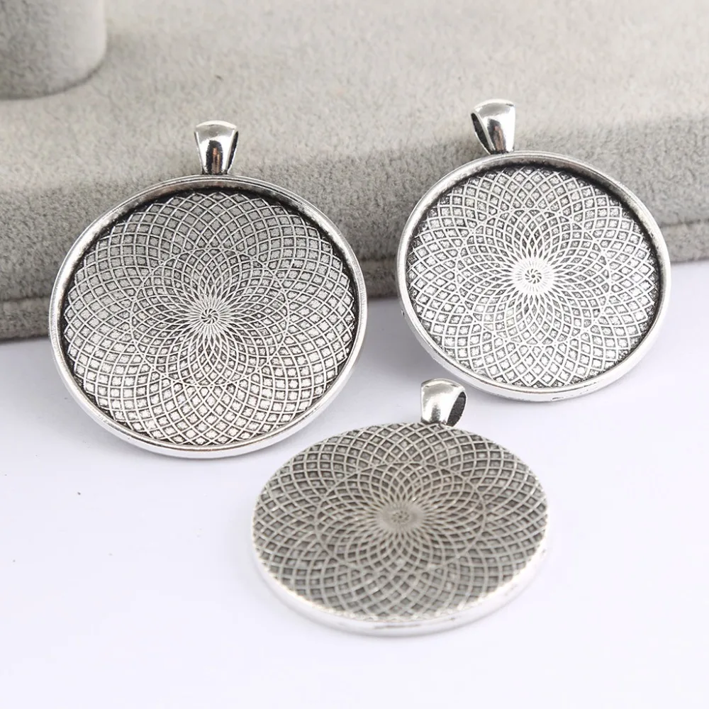 Shukaki 5 шт. античный серебряный пустой Кабошон Базовые настройки 30 мм 35 мм 40 мм Диаметр Кулон ободок лотки для изготовления ювелирных изделий
