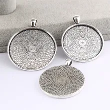 Shukaki 5 шт. античный серебряный пустой Кабошон Базовые настройки 30 мм 35 мм 40 мм Диаметр Кулон ободок лотки для изготовления ювелирных изделий