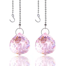 H& D Хрустальный потолочный вентилятор вытяжной цепи 30 мм розовый хрустальный шар Призма Suncacther для дома Свадебные украшения, аксессуары, упаковка из 2