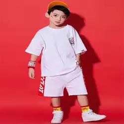 Новый детский костюм для уличных танцев в стиле хип-хоп для мальчиков, летняя Корейская версия красивых детских костюмов для уличных танцев