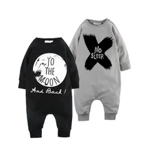 Spring Autumn Fashion Baby Boy Clothes Cotton Baby Girl Romper Long Sleeve Baby Jumpsuit One-pieces No Sleep to the Moon Outfits
