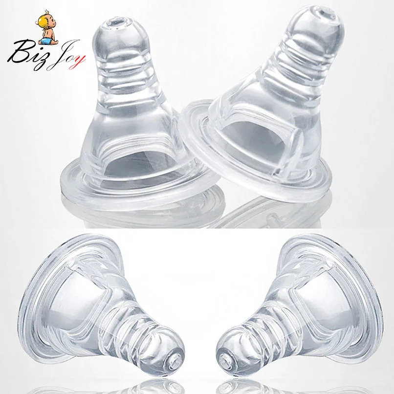 

uperior Natural Flexible Soft Silicone Pacifier Nipple Replacement Feeding Milk Bottle Standard Size for Infant Baby Toddler