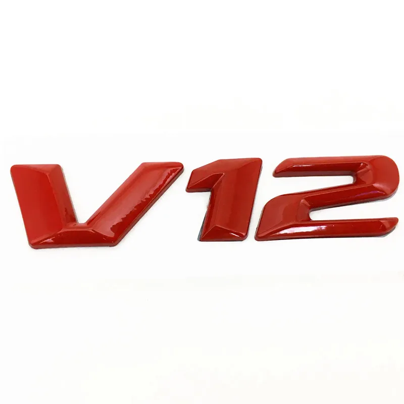 Red V12 ABS V8 V12 BITURBO CDI CGI 4matic в машине tronco trasero letras значок эмблема pegatinas para un C E GLE Class GLA CLS CLA Clase S - Название цвета: Red V12
