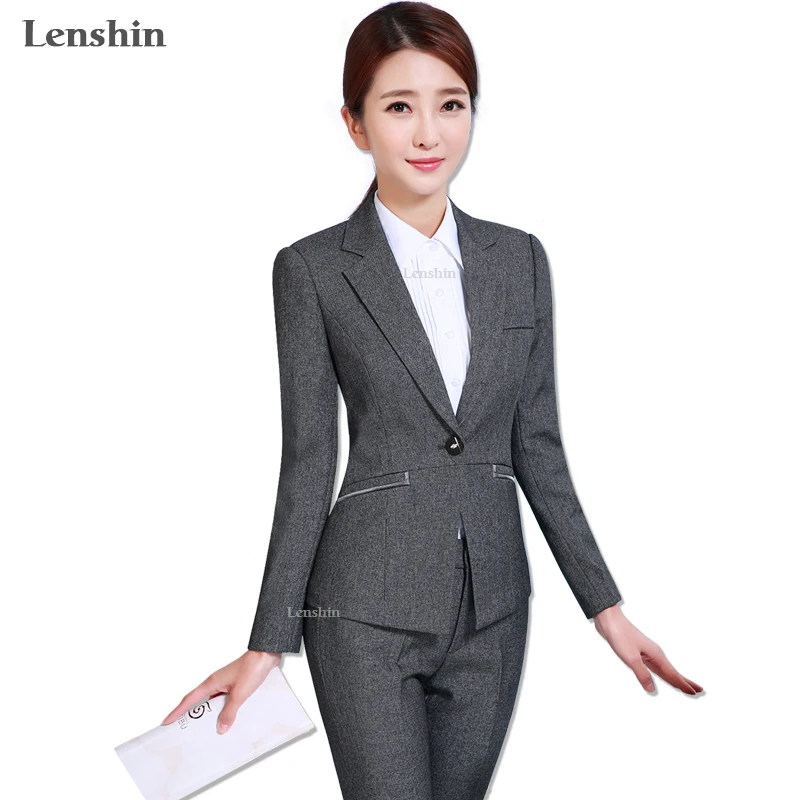 2 stück Blaue Hose Anzüge Formalen Damen Büro OL Uniform 2 stück Blaue Hose Anzüge Formalen Damen Büro OL Uniform