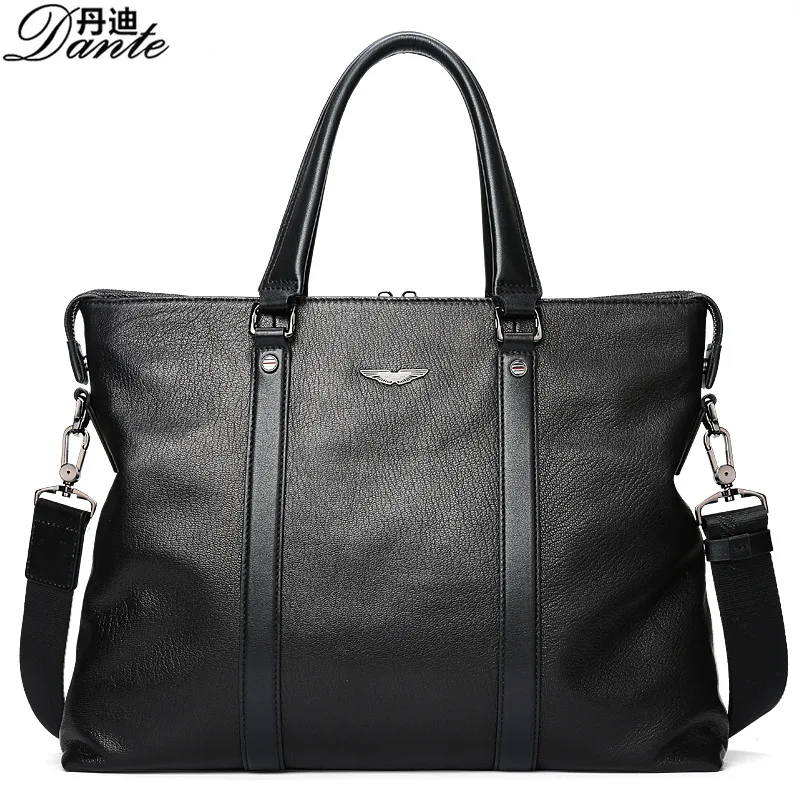 

A batch of Dandy handbags male business first layer of sheepskin soft large capacity shoulder oblique fashion business men's bag