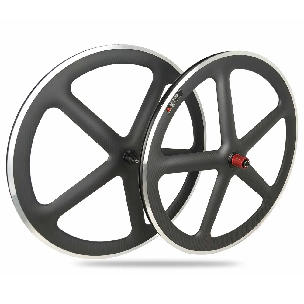 

MIRACLE BIKE 3k matte Full Carbon alloy surface brake 5 Spoke Clincher wheels road/track/fixed gear wheel