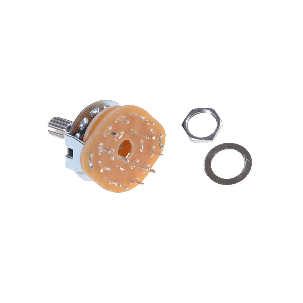 

1PCS Shaft 6mm 3P4T Panel Mount 2Wafers Rotary Switch Band Selector 3Pole 4 Position