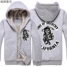 More than 2016 new winter chaos SONS OF ANARCHY sweatshirt Hiroko D zipper thicker fleece hooded jacket hoodies