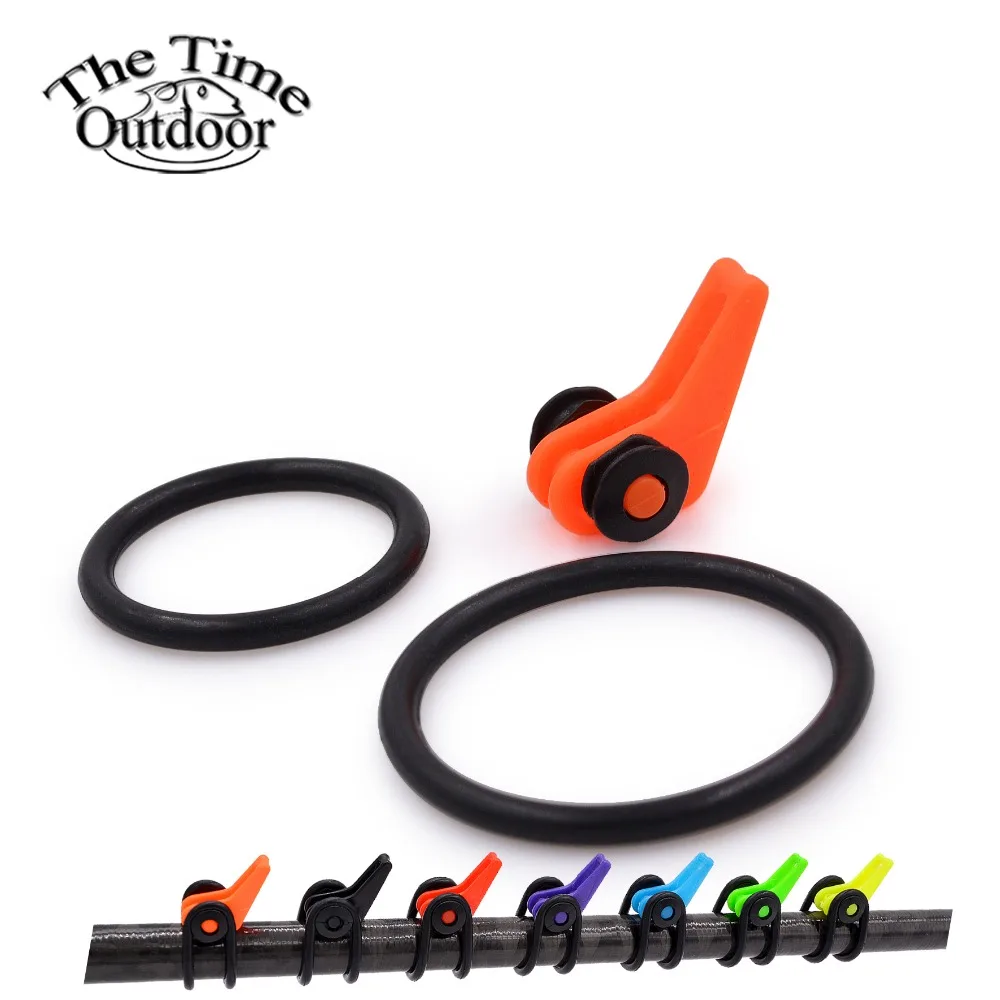 

Fishing Hook Keeper Holder 6pcs Fishing Rod Hook Lure Bait Sliding Adjustable Hanger Bait Treble Fishing Line Buckle Accessories