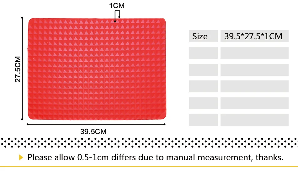 40x27 см красная Пирамида формы для выпечки кастрюля с антипригарным покрытием барбекю силиконовый коврик для приготовления выпечки коврики микроволновая печь для барбекю лоток кухонные принадлежности