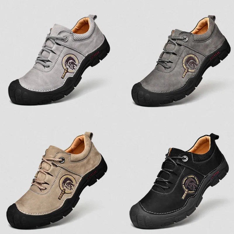 

hiking Shoes Spring 2019 Breathable Head Cowhide sneakers men Outdoor Anti-collision, Anti-skid and Waterproof Men's Shoes 38-45