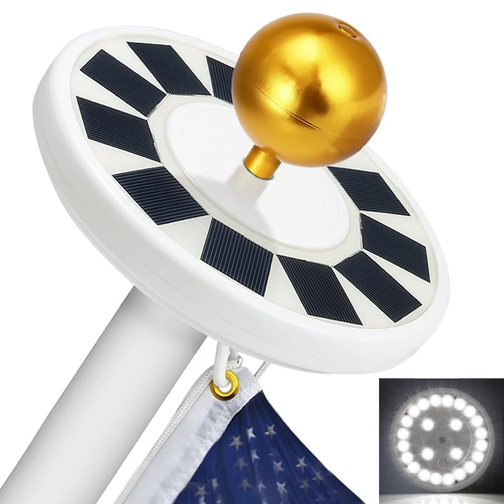 

Solar Power Flag Pole Lights Led Waterproof Efficient Outdoor Lamps Multi-purpose Night Lights with 11 Solar Panels