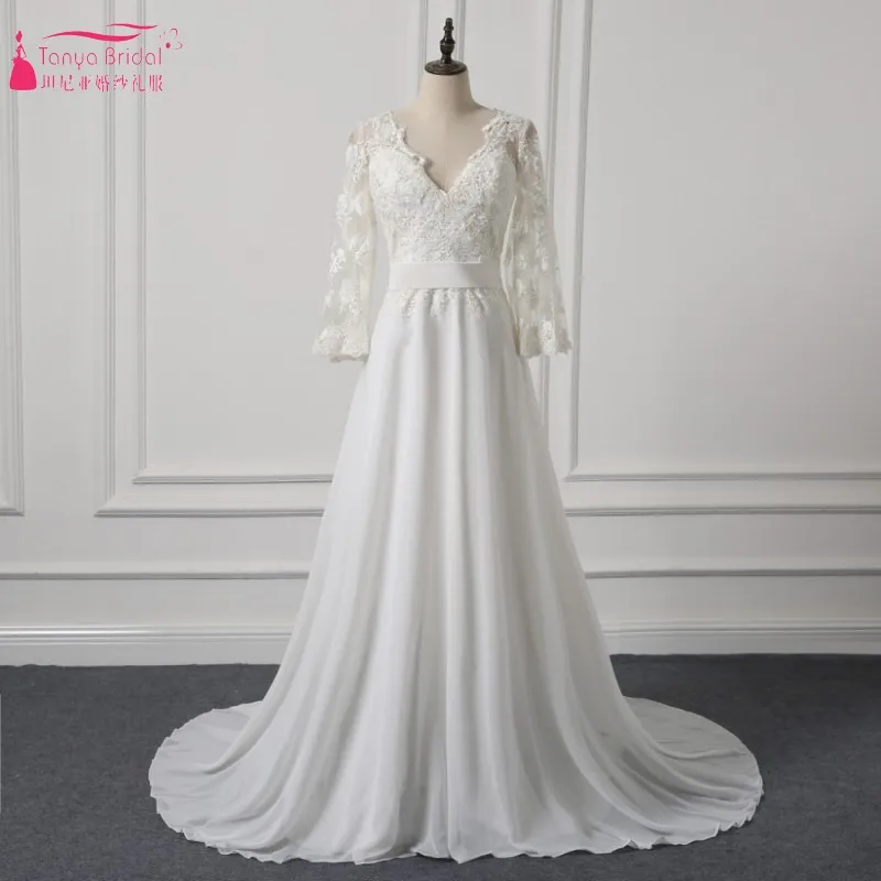 long sleeve ivory gown