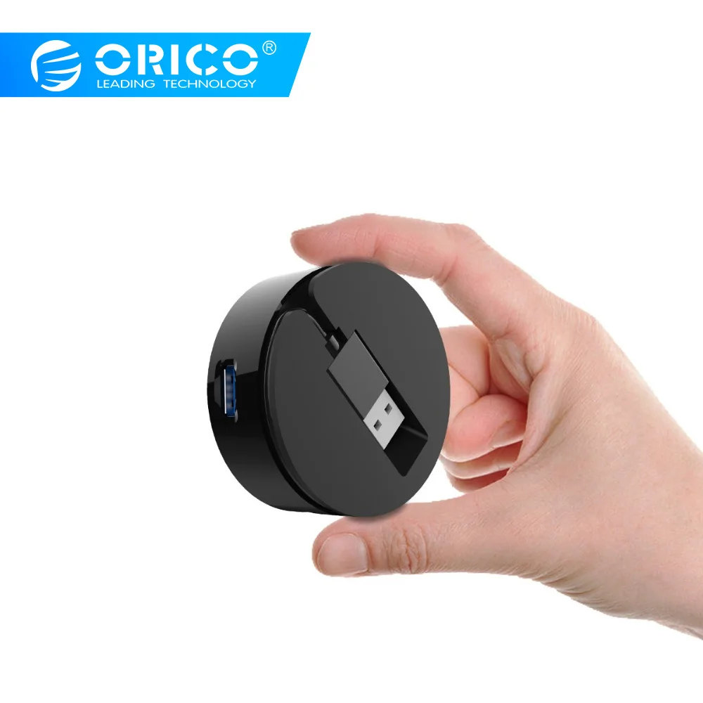 

ORICO LHA-U3 4 Port Windable USB3.0 HUB 20CM Portable Cable Mini Size Support Drive Free and Hot Swapping-Black