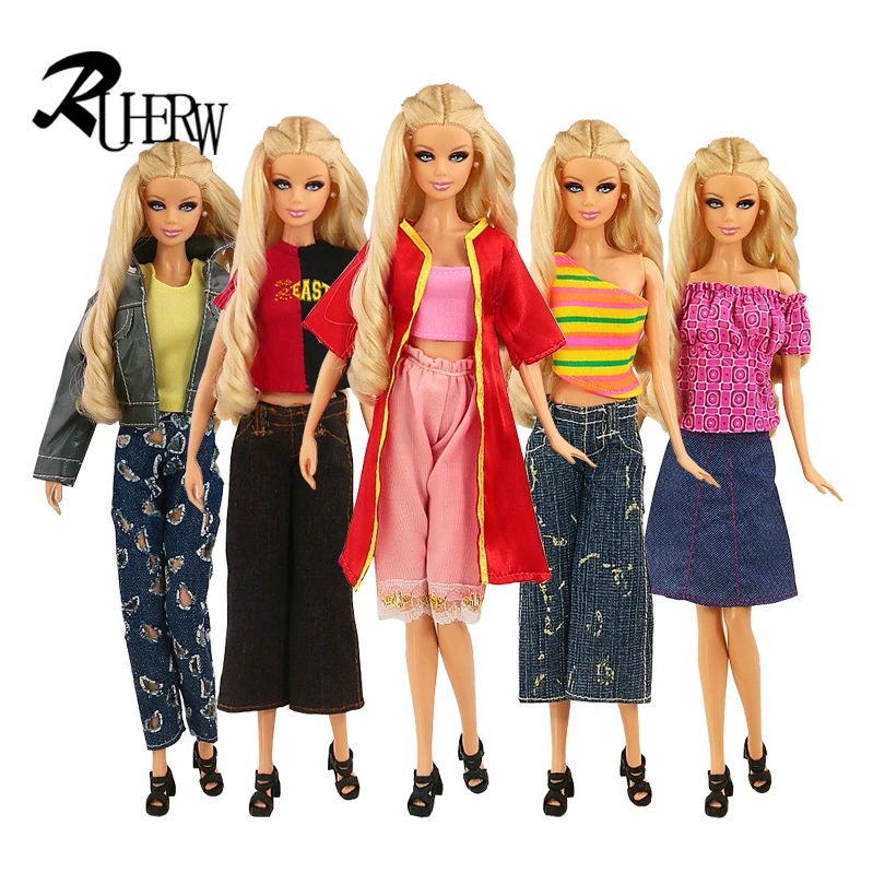 

5 piece / lot Fashion Beautiful clothes for barbie doll 5 style casual dress for you Free shipping