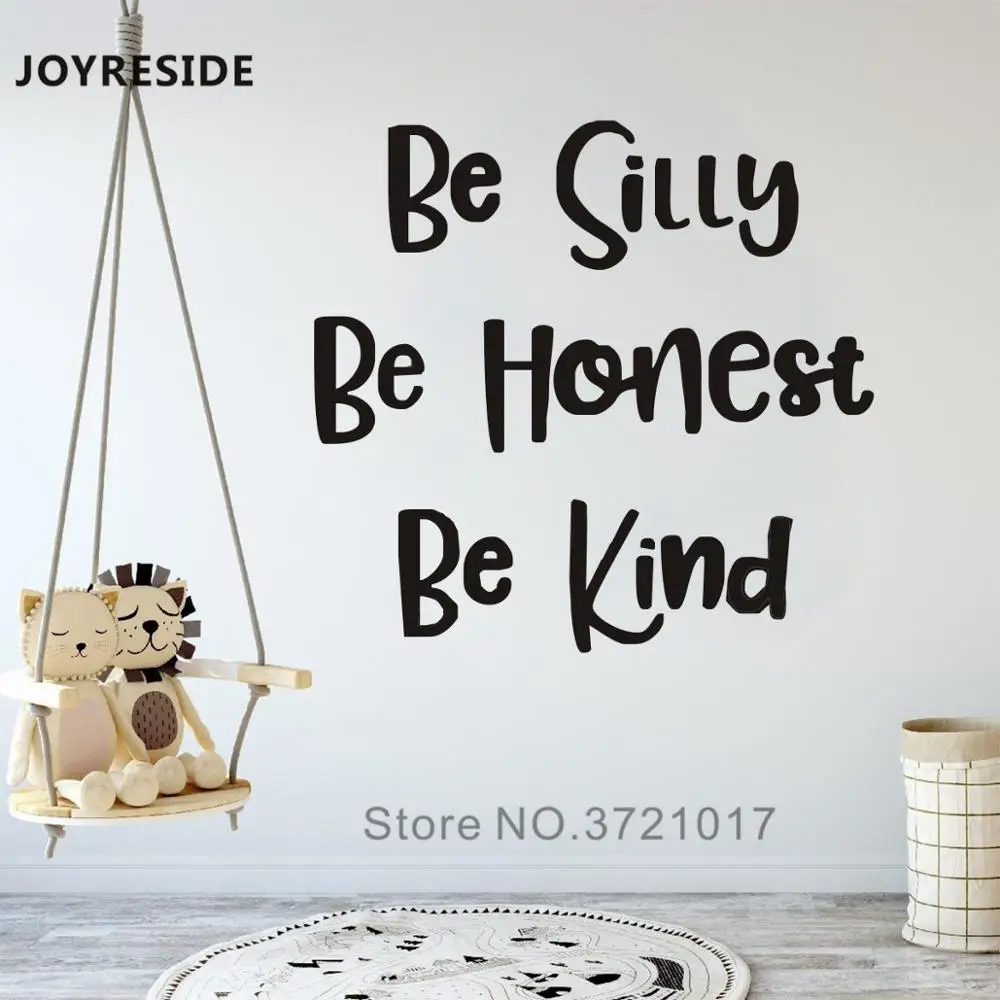 Детская Наклейка на стену Be Silly Honest Kind Настенная для гостиной детской спальни