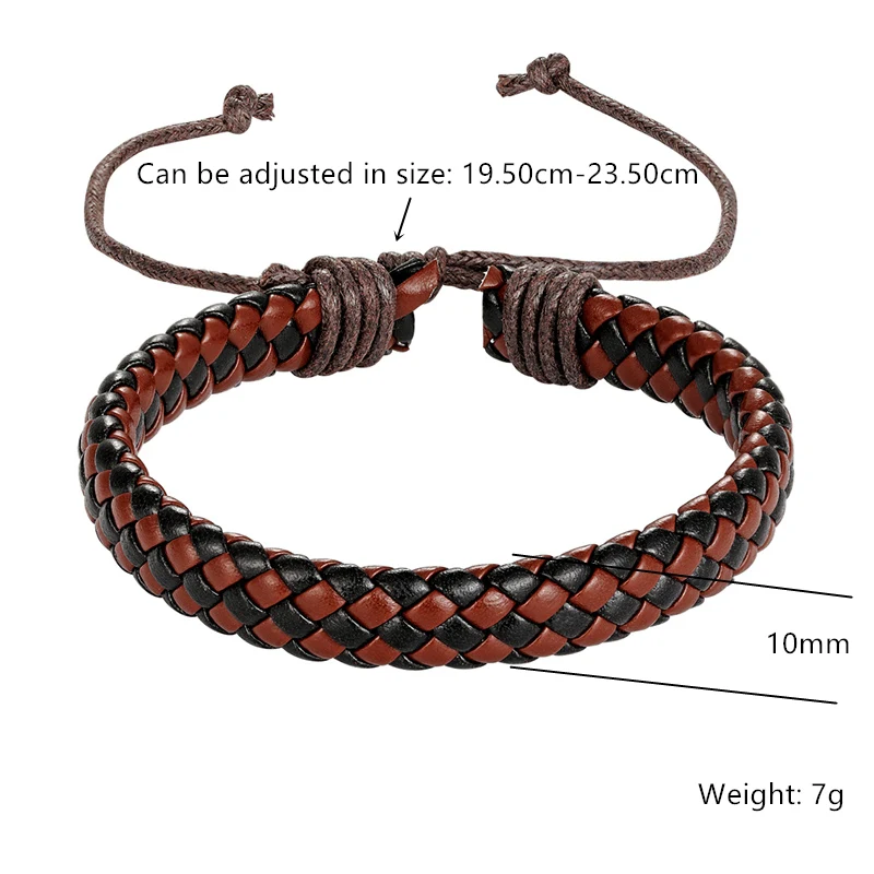 Fashion Braided Leather Bracelet Men Bangle Simple Retro Multi Color Size Adjustable Women Bracelets Ladies Pulseira Gift