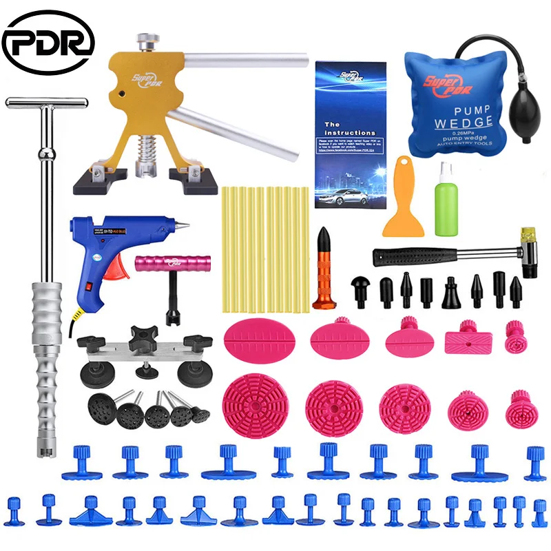 PDR Инструменты Paintless Дент Удаление автомобилей Ремкомплект Авто Ремонт набор инструментов слайд Молоток Дент Lifter всасывания Чашки для вмятины