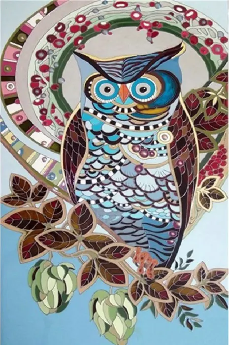 zhuistar5D Diy Diamond Painting Cross Stitch owl icon Needlework Crystal square arts mosaic rhinestones Full | Дом и сад