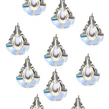 H& D 2,4" Прозрачная большая Хрустальная люстра Призмы каплевидные стеклянные подвески бусины в форме гребешка Хрустальная подвеска, упаковка из 10