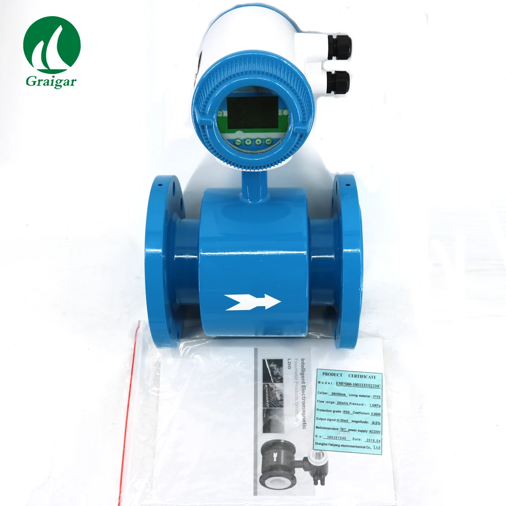 

DN100MM Electromagnetic Flow Meter with 4~20mA Output 4'' Flowmeters for Water Automatic Operation Measuring Range DN10~ DN600