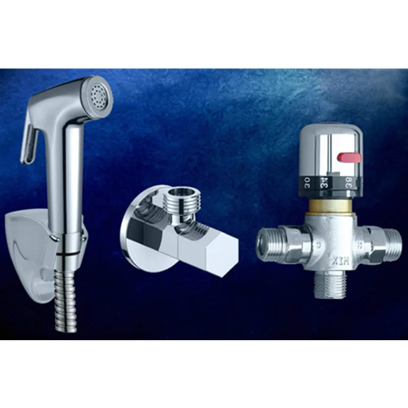 G1/2"Brass Thermostatic Mixer Valve Handheld bidet sprayer Douche Kit
