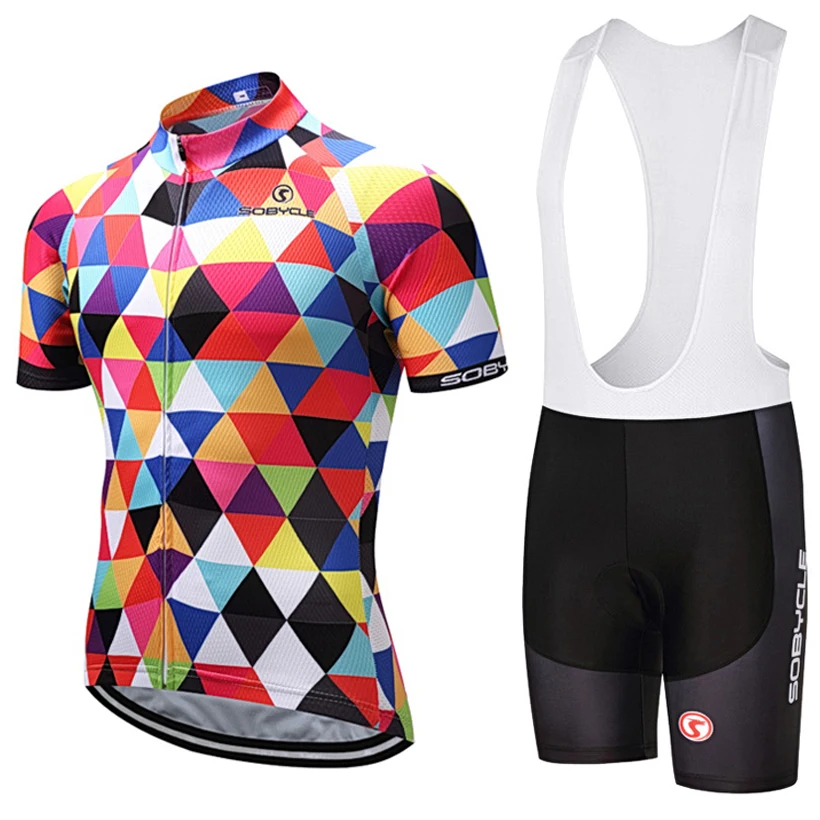 2019 sobycle دراجة ملونة جيرسي روبا Ciclismo 9D منصات رجل دراجة الملابس قصيرة الأكمام برو الدراجات الفانيلة هلام سراويل البيك القصيرة