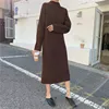Mujeres invierno suéter largo vestido cuello alto manga larga recto elegante Vestidos de punto Streetwear Robe Pull Femme jurken ► Foto 3/5